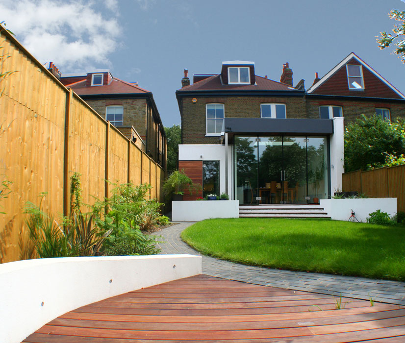 View of garden looking towards the house